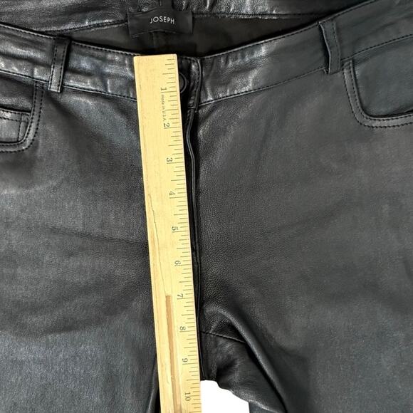 Joseph Black Lambskin Leather Low Rise Evie Zip Ankle Skinny Pants Size 40 / 8 - Picture 9 of 13